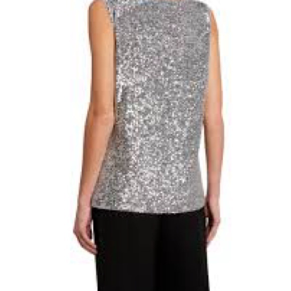 St John Starlight Sequined Cowl Neck Shell 🍸✨ - Picture 2 of 10